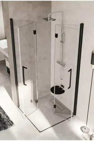 Vente Directe Novellini Young 2.0 Cabine de douche - 100x100x200cm - carrée - porte pliante - noire