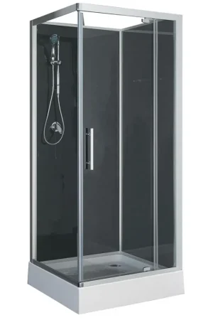 Xellanz Domino cabine de douche complète 90x90x210 alu mat verre 5mm Soldes