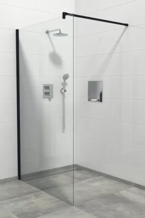 Acheter Direct Marenza Bellini Paroi de douche à l‘italienne - 110x200cm - verre clair - noir mat