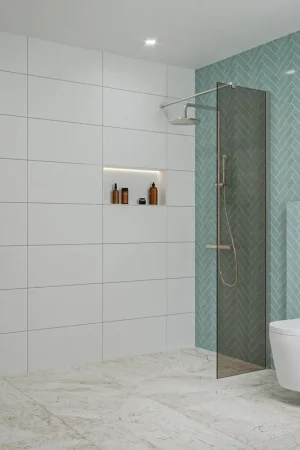 Achetez Aujourd'hui Fortifura Galeria Douche à l‘italienne - 50x200cm - verre fumé - Inox brossé