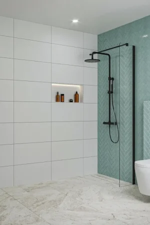 Achat Immédiat Fortifura Galeria Douche à l‘italienne - 30x200cm - verre clair - Noir mat