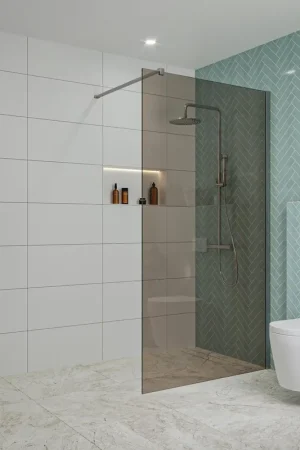 Acheter Direct Fortifura Galeria Douche à l‘italienne - 110x200cm - verre fumé - Chrome