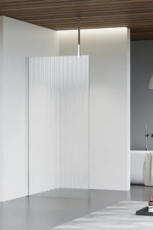 Meilleure Vente Fortifura Galeria Douche à l‘italienne - 120x200cm - Verre nervuré - Bras plafond - Chrome
