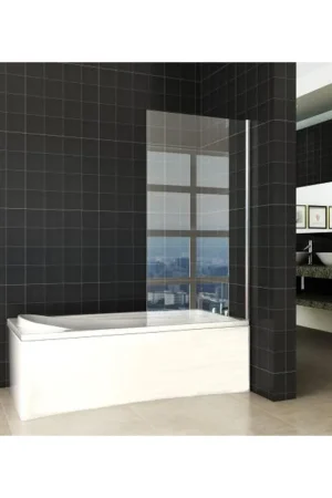Wiesbaden Tela paroi de baignoire fixe 800 x 1500 x 6 mm verre clair nano/chrome Expédition Rapide