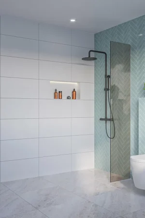 Affaire À Saisir Fortifura Galeria Douche à l‘italienne - verre fumé - 40x200cm - 8mm - nano - profilé encastrable invisible