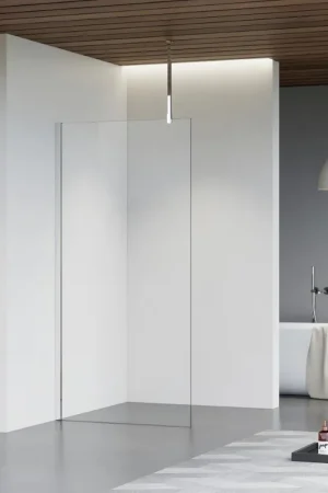 Usine Directe Fortifura Galeria Douche à l‘italienne - 50x200cm - Clair - Bras plafond - Chrome