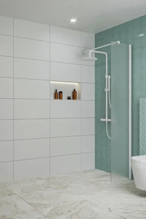 Affaire À Saisir Fortifura Galeria Douche à l‘italienne - 40x200cm - verre satiné - Blanc mat