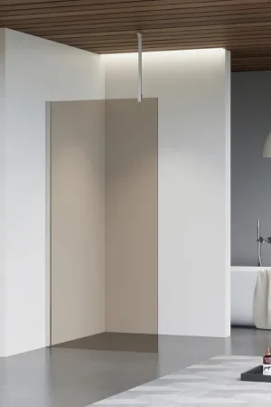 Achetez Aujourd'hui Fortifura Galeria Douche à l‘italienne - 100x200cm - Fumé - Bras plafond - Inox brossé