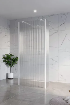 Achat Immédiat Fortifura Galeria Douche à l‘italienne - 90x200cm - verre clair nervuré - anticalcaire - verre de sécurité 8mm - 2 parois latérales 40cm - avec bras muraux et profilés d‘angle - Blanc mat