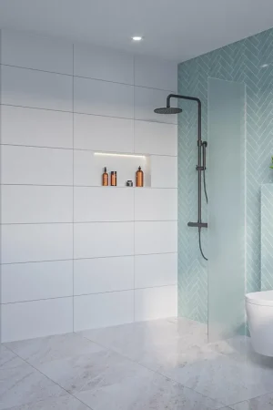 Achat Immédiat Fortifura Galeria Douche à l‘italienne - verre satiné - 40x200cm - 8mm - nano - profilé encastrable invisible
