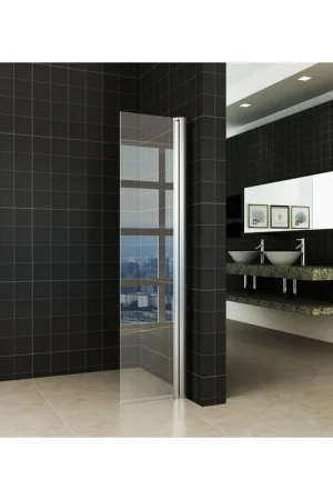 Wiesbaden Comfort paroi latérale pivotante avec profil mural 400 x 2000 x 10 mm verre clair nano/chrome Dernière Chance