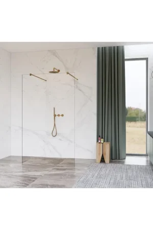 Acheter Direct Fortifura Galeria Douche à l‘italienne - 90x200cm - verre clair - anticalcaire - verre de sécurité 8mm - bras muraux - Gunmetal