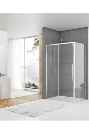 Van Rijn Products ST06 Paroi - 98,5x200cm - verre clair - épaisseur 8mm - pour cabine d‘angle - chrome Certifié
