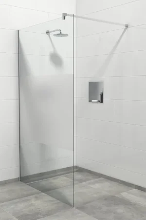 Van Marcke Douche à l‘italienne 120x200cm verre de sécurité bande satinée anti-calcaire chrome Meilleure Vente