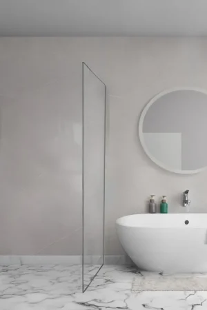 Aqua Vista Lokla paroi latérale - 30x200cm - incl. kit de montage - pour cabine de douche - gunmetal Authentique