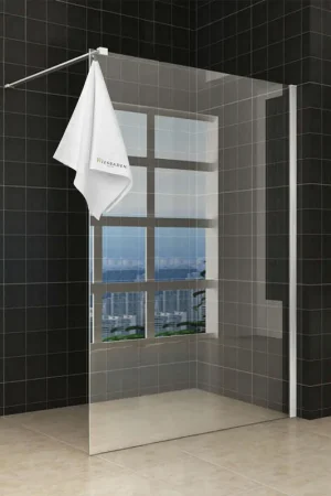 Wiesbaden Sita Douche à l‘italienne avec porte-serviettes 140x200 cm chrome/verre clair 8 mm avec revêtement Nano Seulement Aujourd'hui