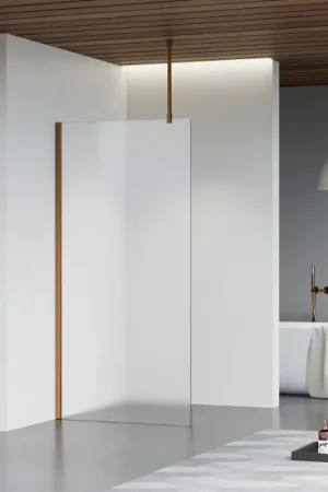 Achat Immédiat Fortifura Galeria Douche à l‘italienne - 90x200cm - Verre dépoli - Bras plafond - Cuivre brossé