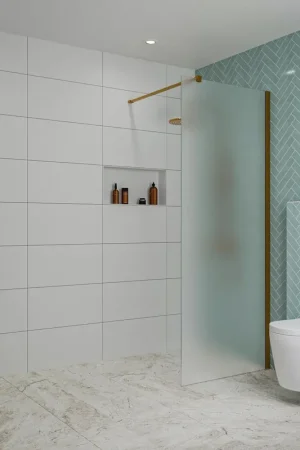 Achat Immédiat Fortifura Galeria Douche à l‘italienne - 80x200cm - verre satiné - Cuivre brossé