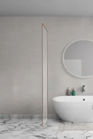 Affaire À Saisir Aqua Vista Oria Cuadra paroi latérale - 80x200cm - avec kit de montage - pour cabine de douche - Cuivre brossé