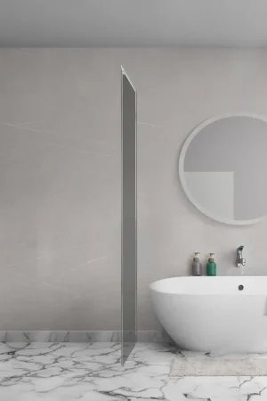 Aqua Vista Oria Cuadra Paroi latérale - 100x200cm - avec kit de montage - pour cabine de douche - verre fumé - inox brossé Offre Limitée