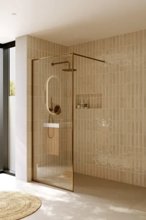 Usine Directe Riho Define Paroi de douche à l‘italienne - 200x90cm - Cuivre mat