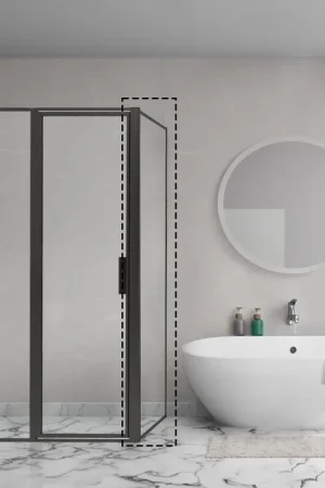 Aqua Vista Diasi paroi de douche à l‘italienne - 30x200cm - 8mm - verre transparent avec revêtement nano - cadre - noir mat Remise