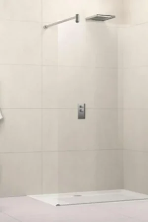 Vente Directe Novellini Lunes paroi de douche à l‘italienne H 118 120x195cm avec barre de fixation murale 100cm profilé chrome mat et verre transparent LUNESH1201B