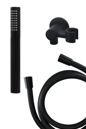 Wiesbaden Caral set de douchette encastrée avec douchette barre et support mural, y compris flexible de douche rond 1/2 noir mat Prix Choc