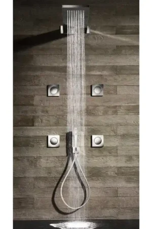 Achat Immédiat Hotbath Mate tête de douche encastrée ronde 38cm nickel brossé