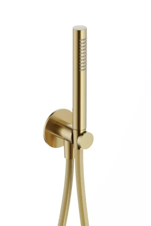 Usine Directe Hotbath Ace Set de douchette - douchette bâton - support mural avec sortie - 150cm - flexible de douche - Laiton brossé PVD