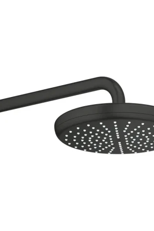 Vente Directe GROHE Tempesta 210 Pomme de douche - 21cm - 1 jet - bras mural 28.6cm - noir mat