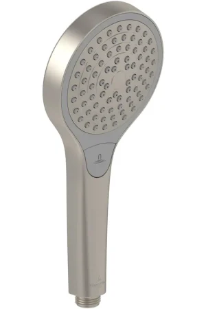 Villeroy & Boch Verve Showers Douchette à main avec trois types de jets d‘eau Ronde - Nickel brossé mat (inox) Nouveauté