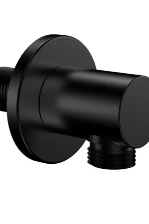 Wiesbaden UniMatch Coude mural rond 1/2" mat noir Nouvelle Collection