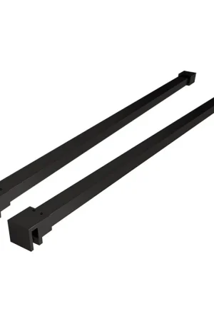 Wiesbaden Slim set barres de stabilisation 120 cm pour douches à l‘italienne autoportantes noir mat Pas Cher