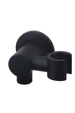Vente Flash Wiesbaden UniMatch coude mural de raccordement avec support de douchette orientable rond 1/2" mat noir