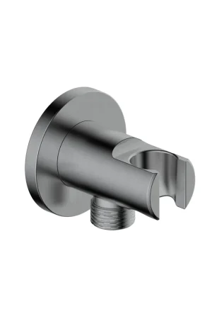 Adema Calypte coude mural avec rosace ronde Gunmetal Solde