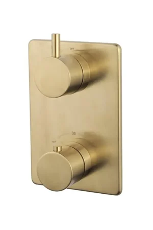 Wiesbaden Caral Ensemble de finition thermostat encastré 2 voies en laiton brossé PVD Marque