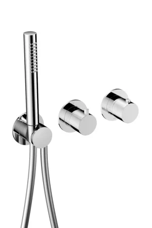 Usine Directe Hotbath Ace Partie apparente - pour mitigeur thermostatique encastré - 2 voies - inverseur - douchette à main - flexible de douche - Chrome