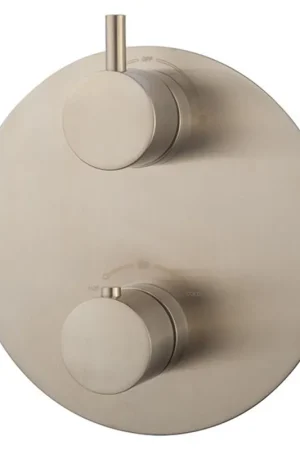 Wiesbaden Caral élément de finition rond thermostat encastré 2 voies acier brossé PVD Certifié