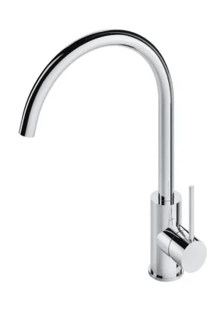 Bon Marché Hotbath Cobber Mitigeur de cuisine sur plaque avec bec en U pivotant chrome