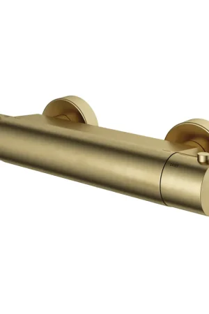 Achat Immédiat Hotbath Cobber mitigeur de douche thermostatique avec raccord inférieur pour flexible de douche d’un demi-pouce laiton brossé