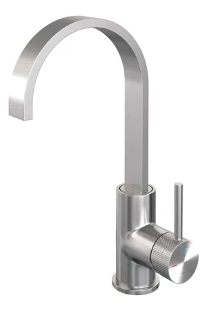Acheter En Ligne Brauer Brushed carving Mitigeur de lavabo à poser - haut - orientable - bec plat - modèle a - PVD - inox brossé