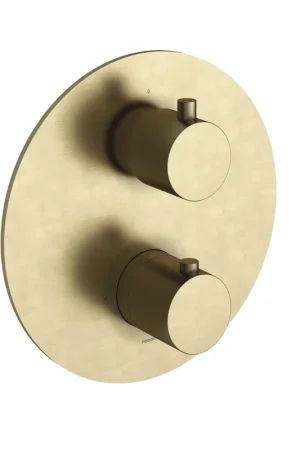 Achat Immédiat Hotbath Cobber partie apparente pour mitigeur thermostatique encastré avec 2 fonctions arrêt-inverseur laiton brossé