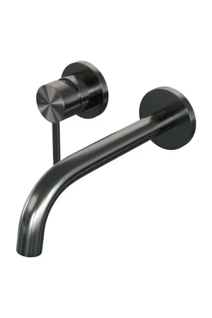 Achat Immédiat Brauer Gunmetal Edition Mitigeur de lavabo encastré - bec courbé à droite - longue poignée fine - modèle A2 PVD - gunmetal brossé