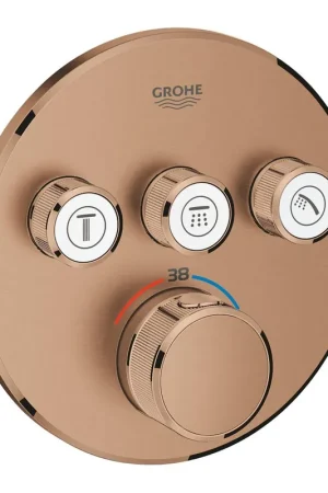 Achat Immédiat GROHE Grohtherm SmartControl robinet encastré thermostatique avec inverseur pour 3 fonctions rond warm sunset brossé