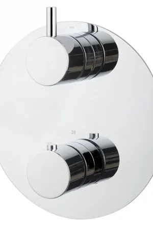 Wiesbaden Caral partie de finition ronde thermostat encastré 2 voies chrome Populaire