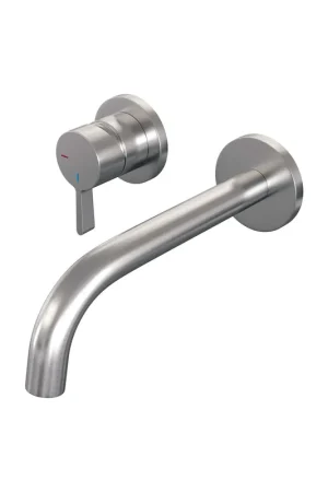 Affaire À Saisir Brauer Brushed Edition Mitigeur de lavabo encastré - bec courbé à droite - poignée de moyenne épaisseur - modèle E2 PVD - inox brossé