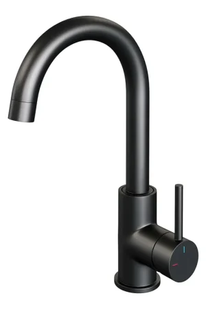 Vente Flash Brauer Black Edition Robinet de lavabo bec rond Coldstart noir mat