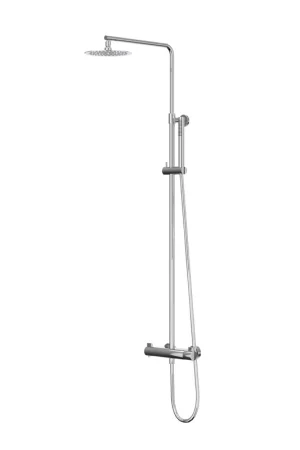 Usine Directe IVY Pact Ensemble de douche pluie - apparent - tête de douche medium 30 cm - douchette satin spray - Chrome