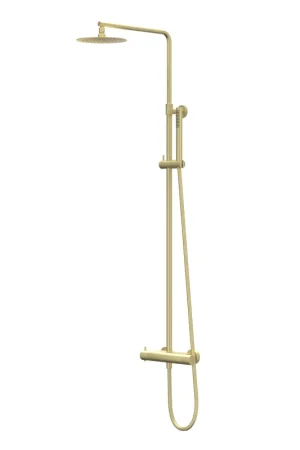 Achetez Aujourd'hui IVY Bond Ensemble de douche pluie - apparent - pomme de douche principale medium 20 cm - douchette barre Finition or mat brossé PVD